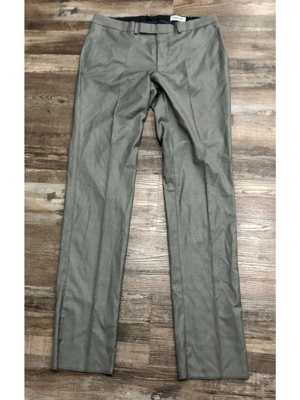 Kenneth Cole Reaction Mens 35x36 Gray Flat Front Dress Pants Slacks New with Tag